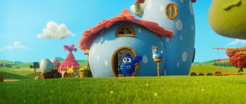 Casa da Galinha Pintadinha ao fundo do campo