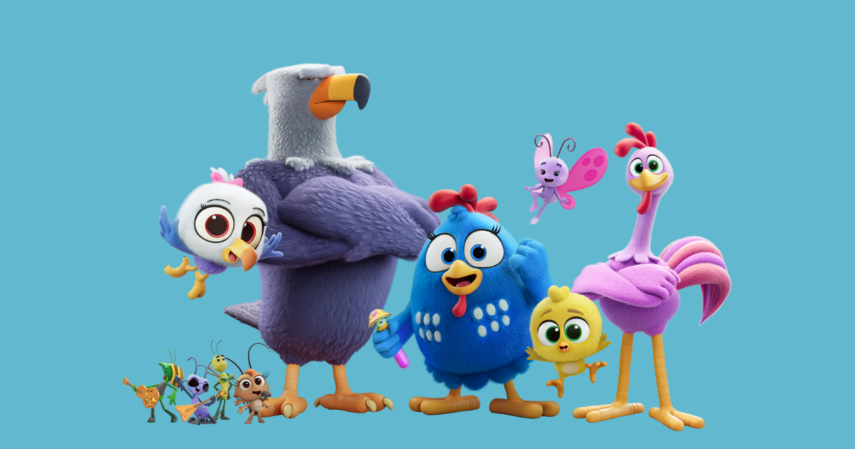 Galinha Pintadinha e personagens do filme em arte oficial